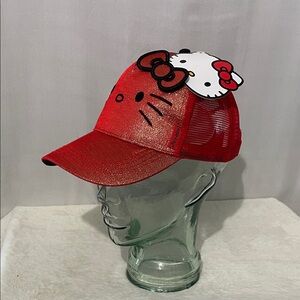 NEW Hello Kitty Red and Black trim Cap with Bow